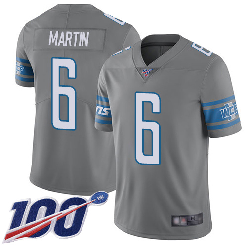Detroit Lions Limited Steel Men Sam Martin Jersey NFL Football #6 100th Season Rush Vapor Untouchable->youth nfl jersey->Youth Jersey